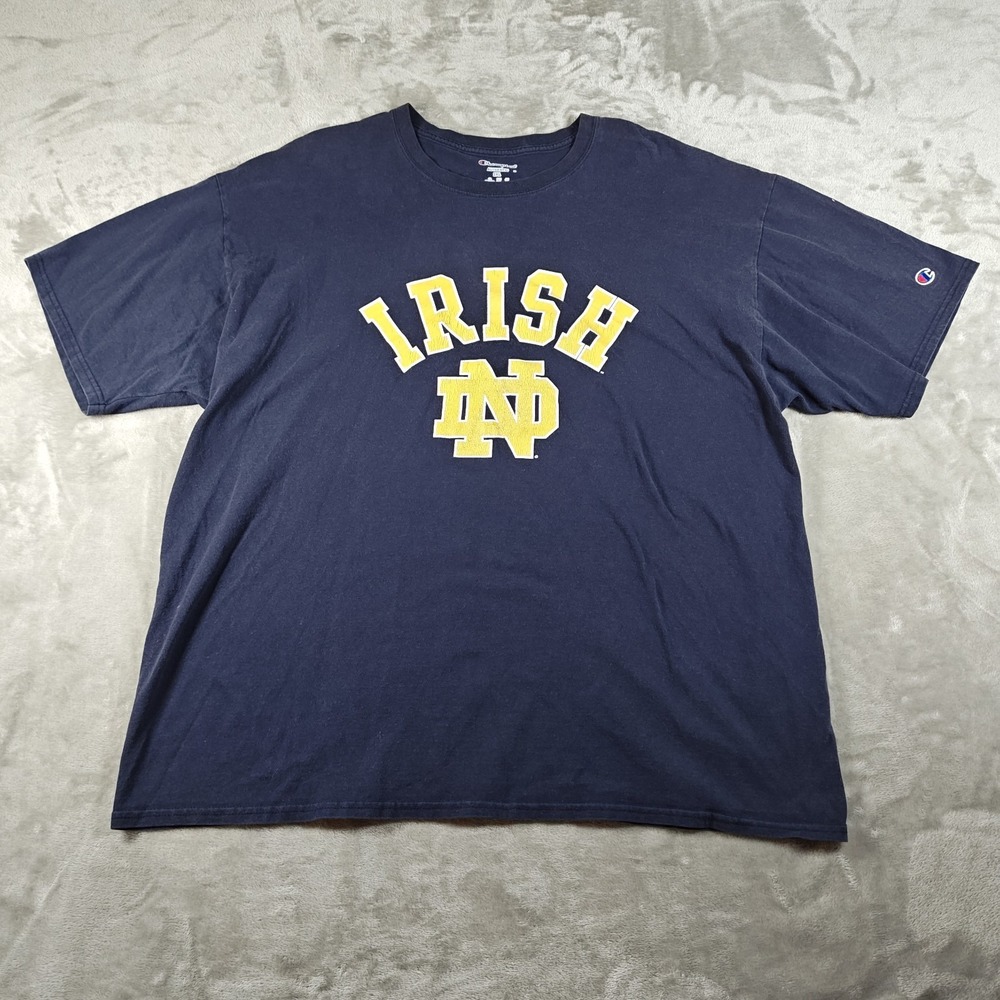 Vintage Notre Dame Shirt Mens XXL Blue Champion Fighting Irish Football Y2K NCAA